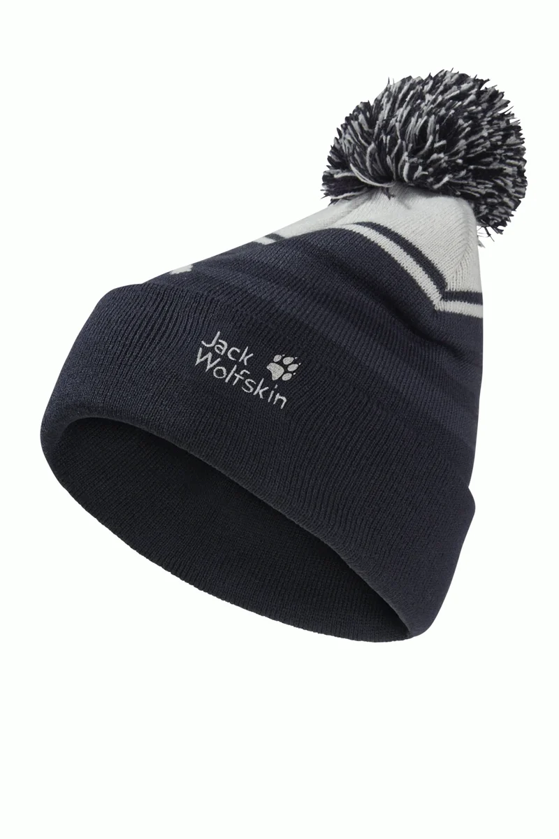 STRIPY POMPOM BEANIE K