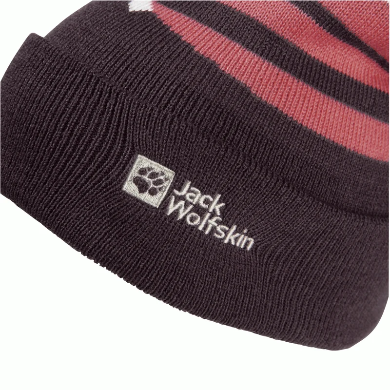 STRIPY POMPOM BEANIE K
