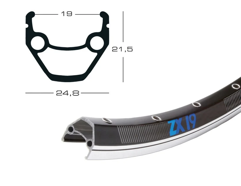 Exal Felge Exal ZX 19 28", schwarz, 32 Loch, 622-19, VL 6,5mm
