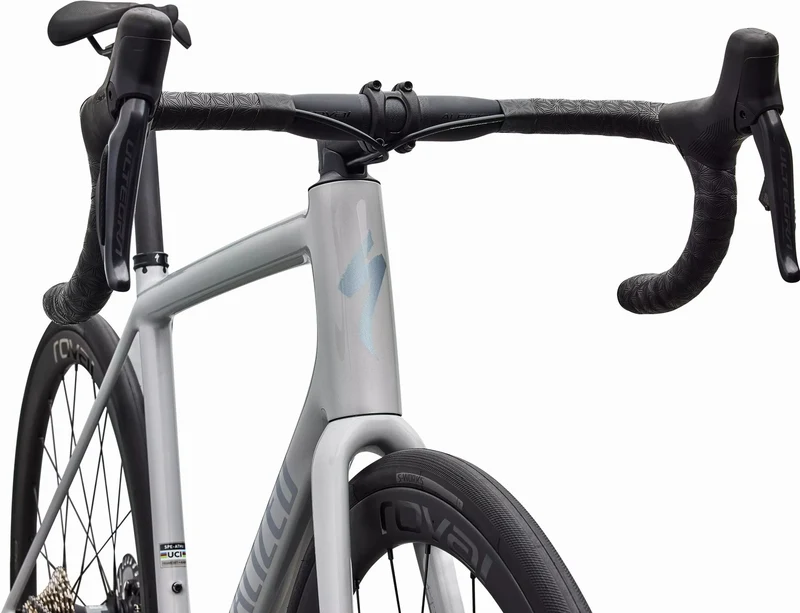 Specialized Aethos 2 Expert DI2 Rennrad Diamant 28" Gloss Dolomite Metallic / Blue Pearl Over Shadow Silver
