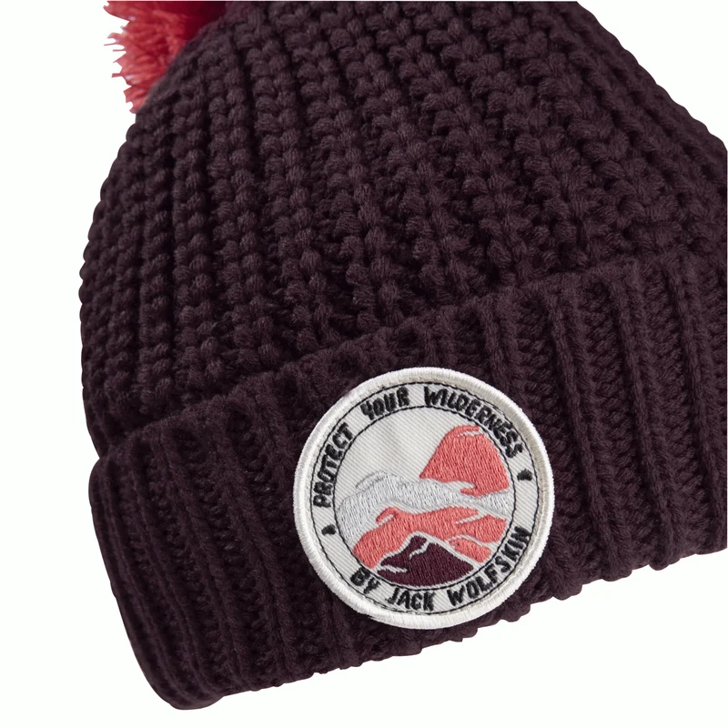 POMPOM BADGE BEANIE K