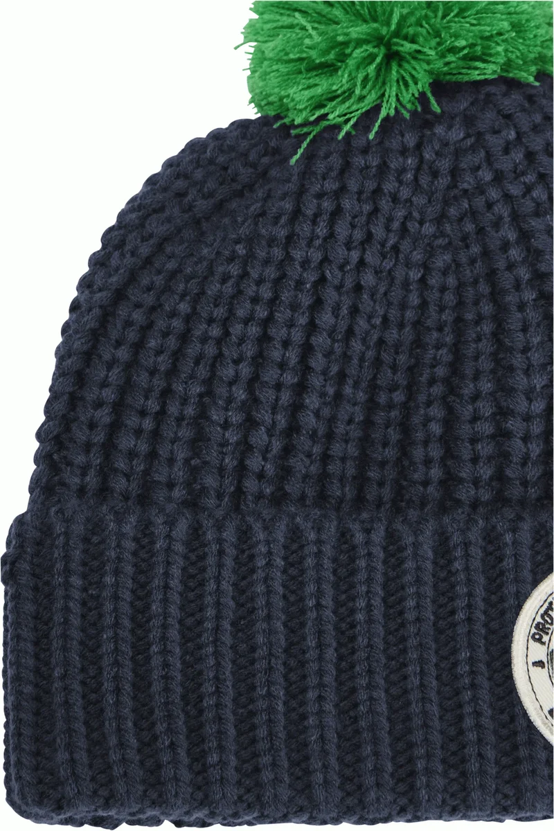 POMPOM BADGE BEANIE K