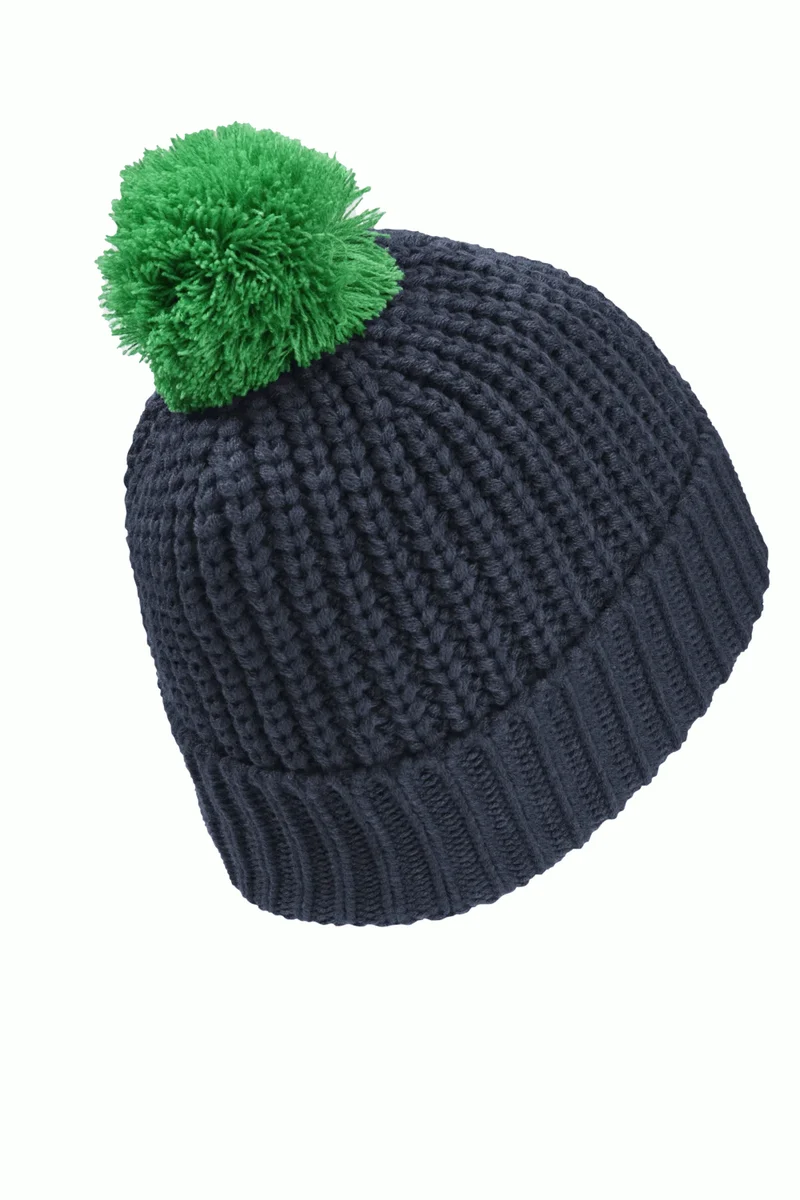 POMPOM BADGE BEANIE K