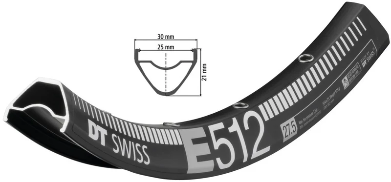 DT Swiss Felge E 512 27.5" schwarz, 32 Loch, 584-25, VL 6,5mm