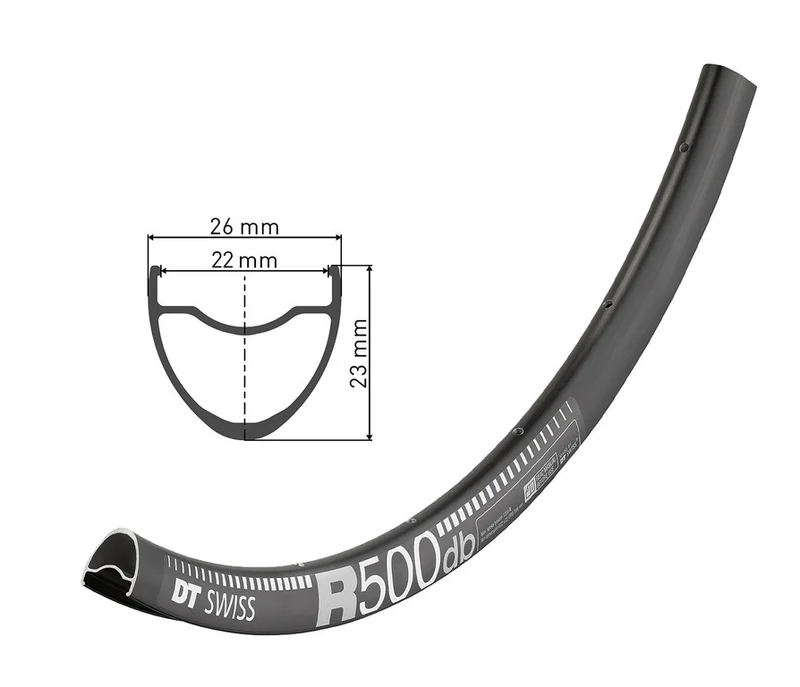 DT Swiss Felge R 500 DB 28", schwarz, 32 Loch, 622-22