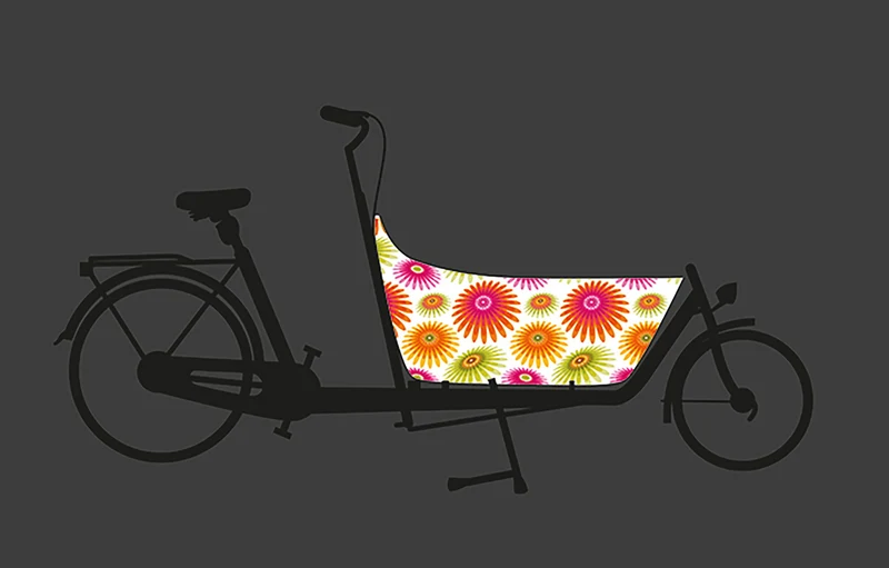 Babboe farbige Blumen, für City, reflektierend Lastenfahrrad Aufkleber Babboe