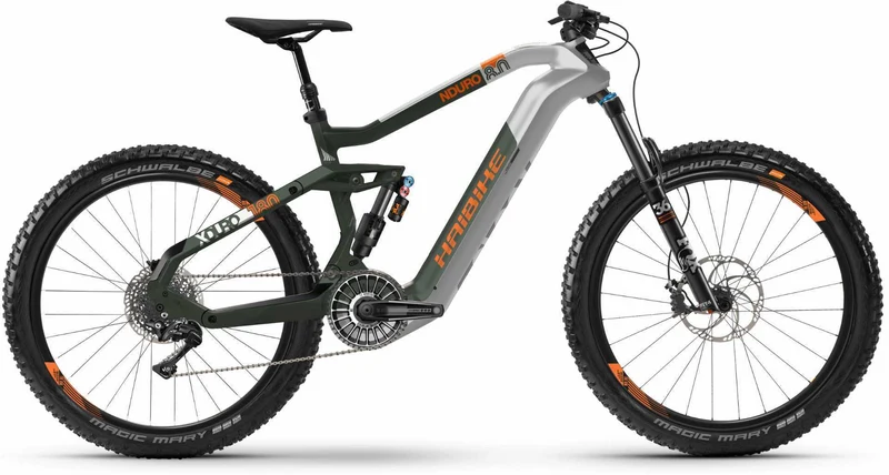 Haibike XDURO NDURO 8.0 E-Bike 27,5" Silber/Olive/Orange matt