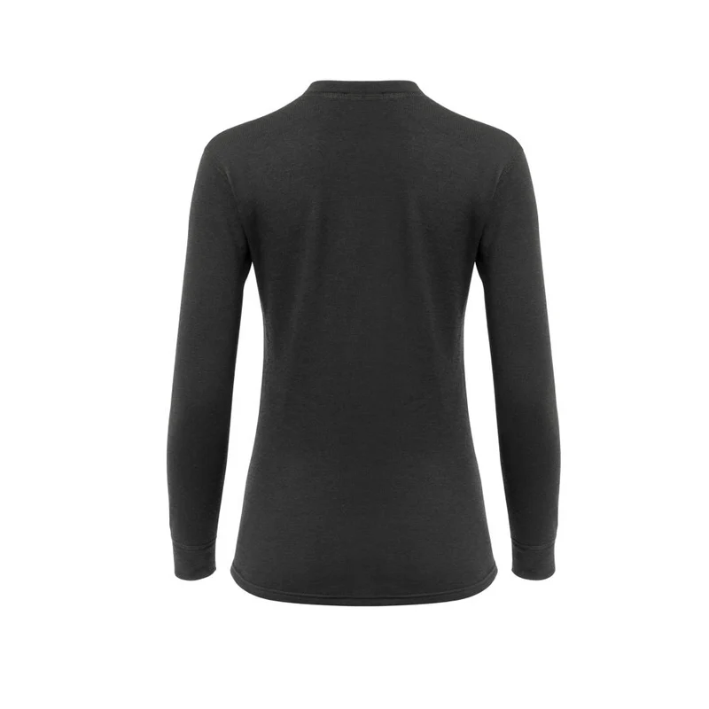 Aclima - Wollfrottee, 220 g, Damen-Rundhalsausschnitt // Schwarz