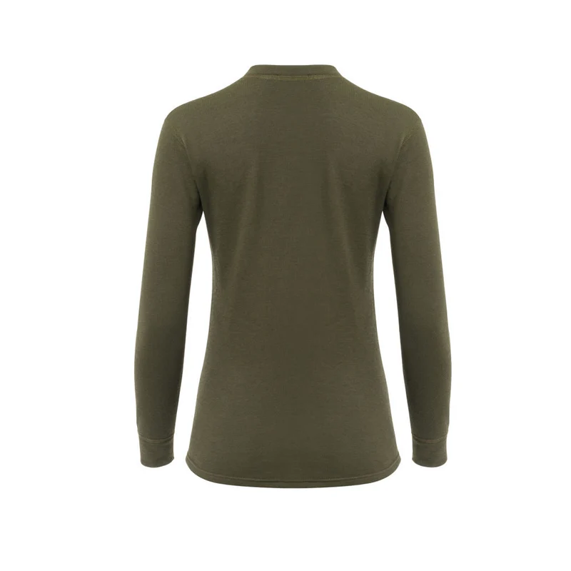 Aclima - Wollfrottee, 220 g, Damen-Rundhalsausschnitt // Olivgrün