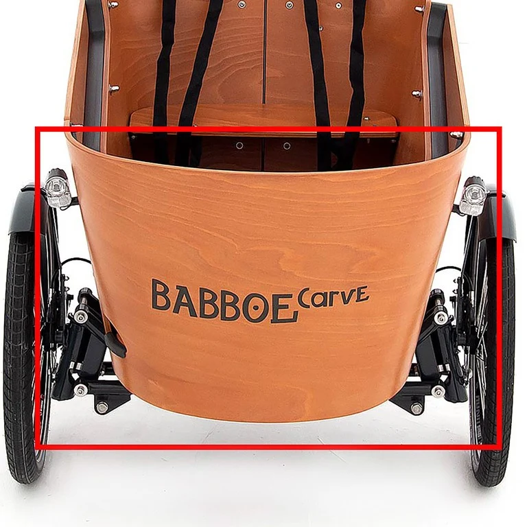 Babboe Carve, Holz, Beleuchtung auf der Seite Paneel Vorderseite Babboe