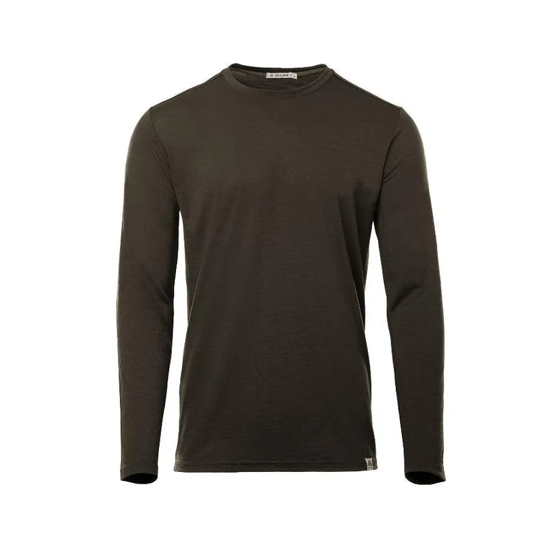 Aclima - Lightwool 180g Langarm-Herren-Wollpullover // Asphalt
