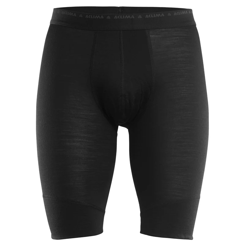 Aclima - Lightwool 140g Lange Herren-Boxershorts // Schwarz