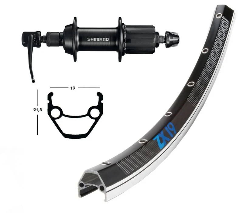 Winora H-Rad 26x1.75 TY500 Kass.7-f.SZ.SSP 36L Exal ZX 19 schw./silb.Niro-Spei.