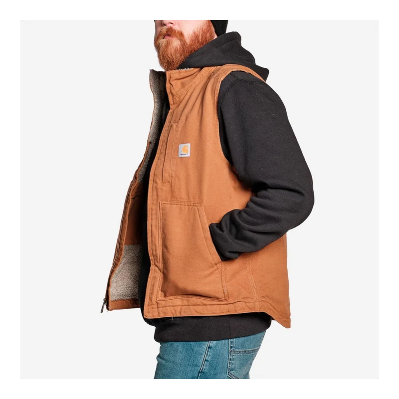 Carhartt - Weste mit Rollkragen und gewaschenem Entenfutter // Braun