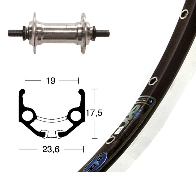 Winora V-Rad 28x1.75Alunabe silber Starr 36L Ryde Zac 19 schw/silb. Niro-Speiche