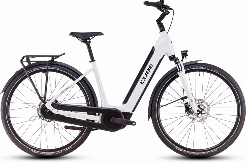 Cube Supreme Hybrid Comfort One 500 Wh E-Bike Easy Entry metallicwhite´n´black