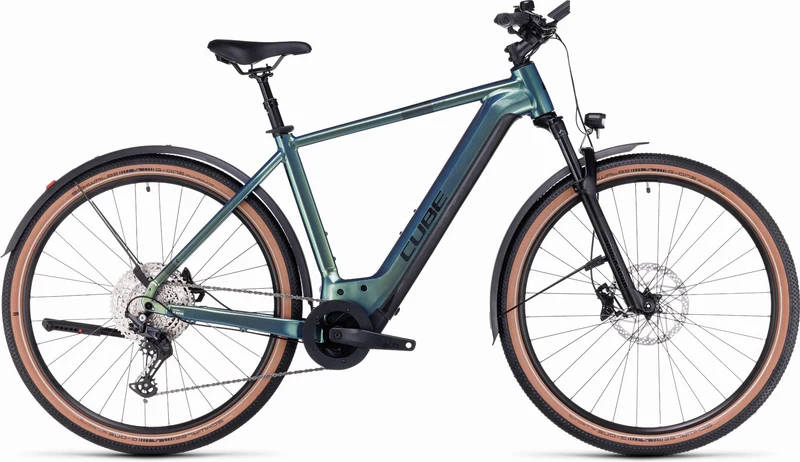 Cube Nuride Hybrid SLX 750 Wh Allroad E-Bike Diamant 28" verde´n´black