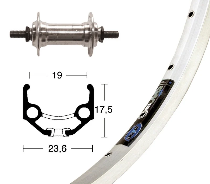 Winora V-Rad 28x1.75Alunabe silber Starr 36L Ryde Zac 19 silber Niro-Speiche