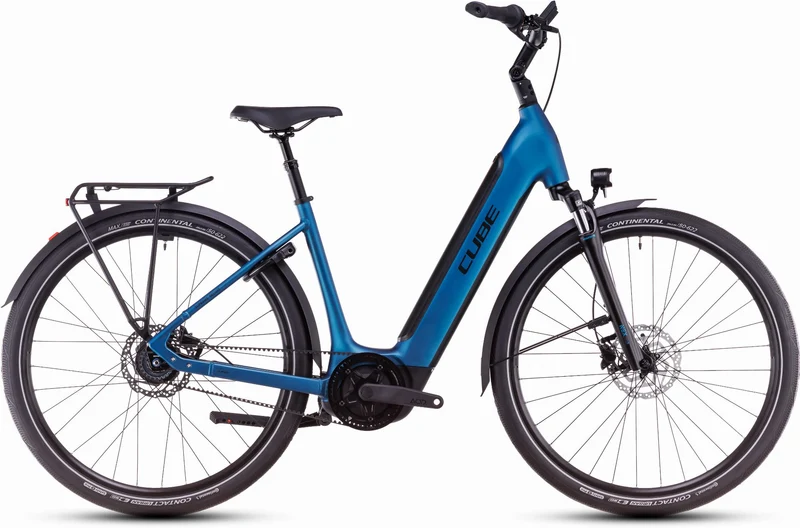 Cube Supreme Hybrid Deluxe One 625 Wh E-Bike Easy Entry electricblue´n´black