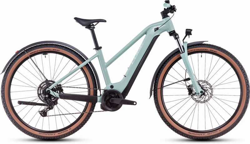 Cube Reaction Hybrid Performance 500 Wh Allroad E-Bike Hardtail Trapeze skylightblue´n´white