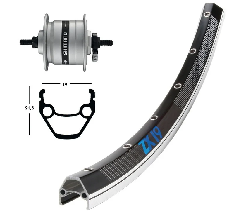 Winora V-Rad 26x1.75Nabend.DHC3003 si.Starr36L Exal ZX 19 schw./silb.Niro-Spei.