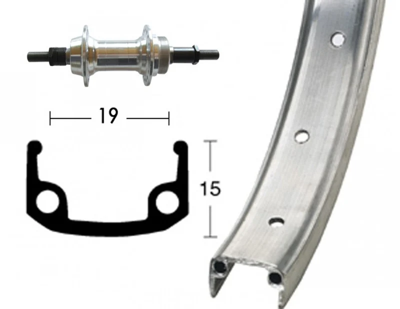 Winora H-Rad 20x1.75Schr.ZKR.6/7f.silb.Starr36L Alu-Kastenfelge silb./matt.Zinkspeichen