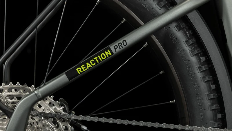 Cube Reaction Hybrid Pro 500 Wh Allroad E-Bike Hardtail Easy Entry 27,5" flashgrey´n´green