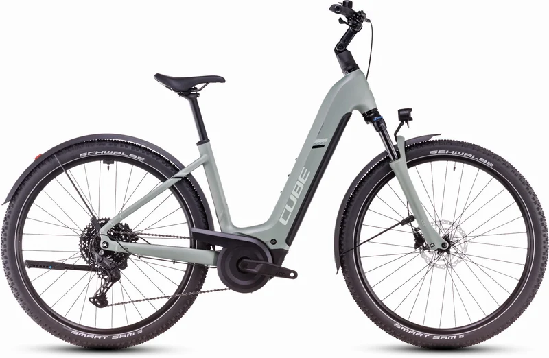 Cube Nuride Hybrid Pro Allroad 600 Wh E-Bike Easy Entry 28" pistachio´n´stonegrey