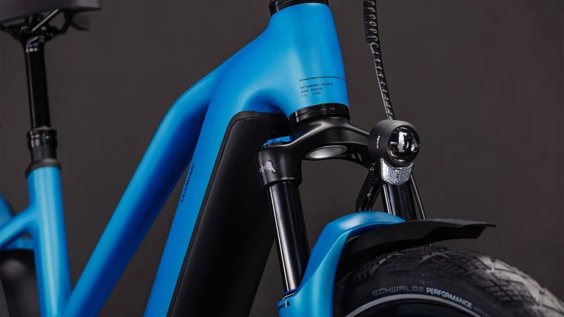 Cube Kathmandu Hybrid Comfort Pro 800 Wh E-Bike Trapeze 28" azure´n´black