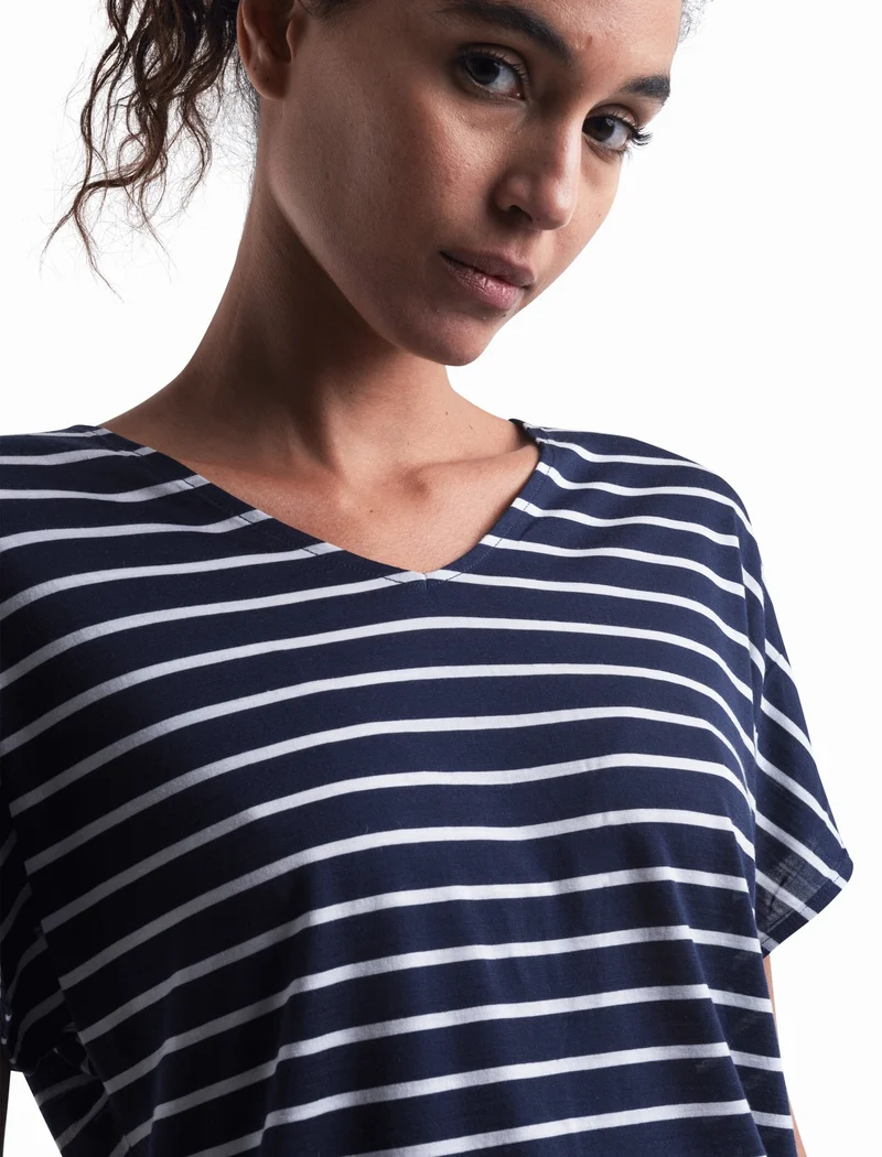Women Merino Blend Drayden Reversible SS Top Stripe