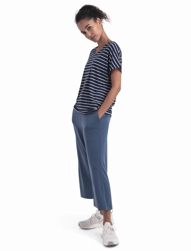 Women Merino Blend Drayden Reversible SS Top Stripe