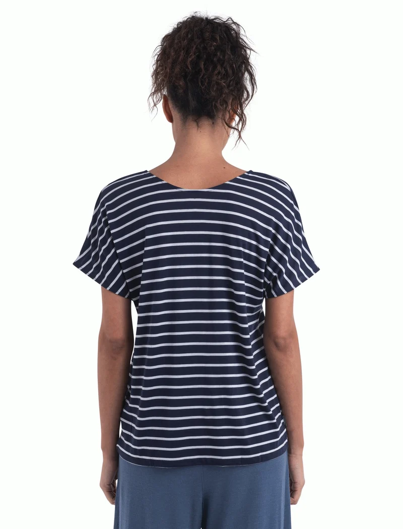 Women Merino Blend Drayden Reversible SS Top Stripe