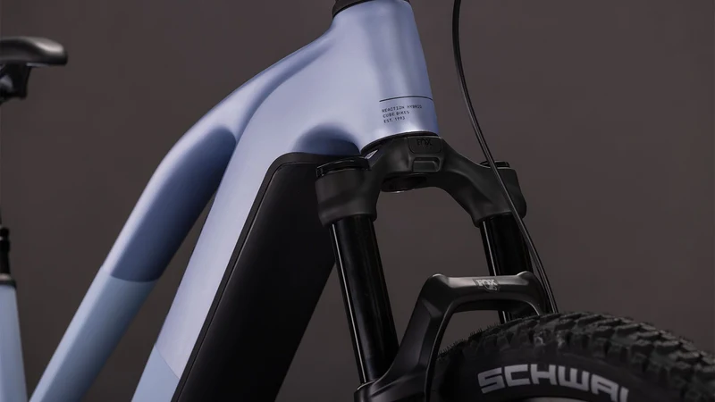 Cube Reaction Hybrid SLX 800 Wh E-Bike Hardtail Trapeze gauzegrey´n´iceblue
