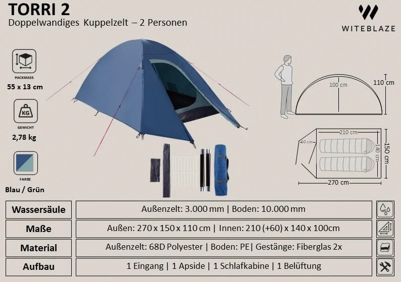 TORRI 2 Camping Tent