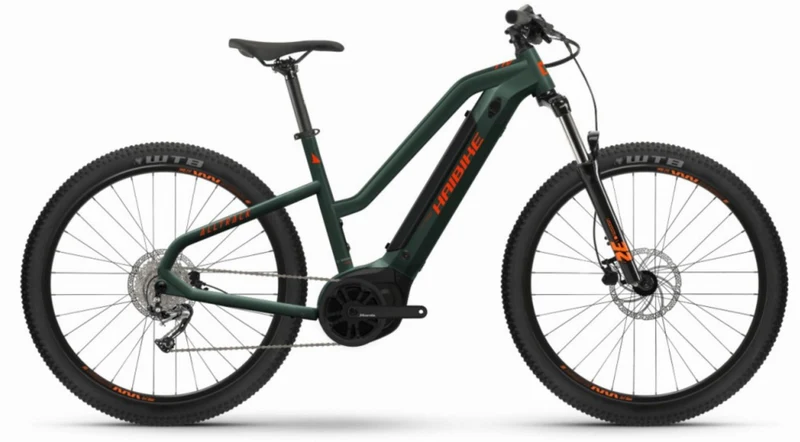 Haibike AllTrack 500 Wh E-Bike Jugendrad Trapez 27,5" olive/orange - matt 37 cm