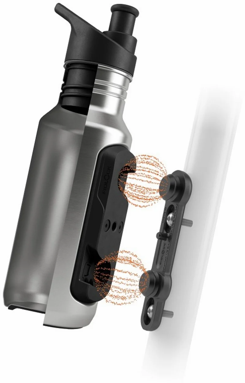 Fidlock Twist Steel Trinkflasche inkl. magnet-mechanischem Flaschenhaltersystem für Fahrradrahmen 400 ml