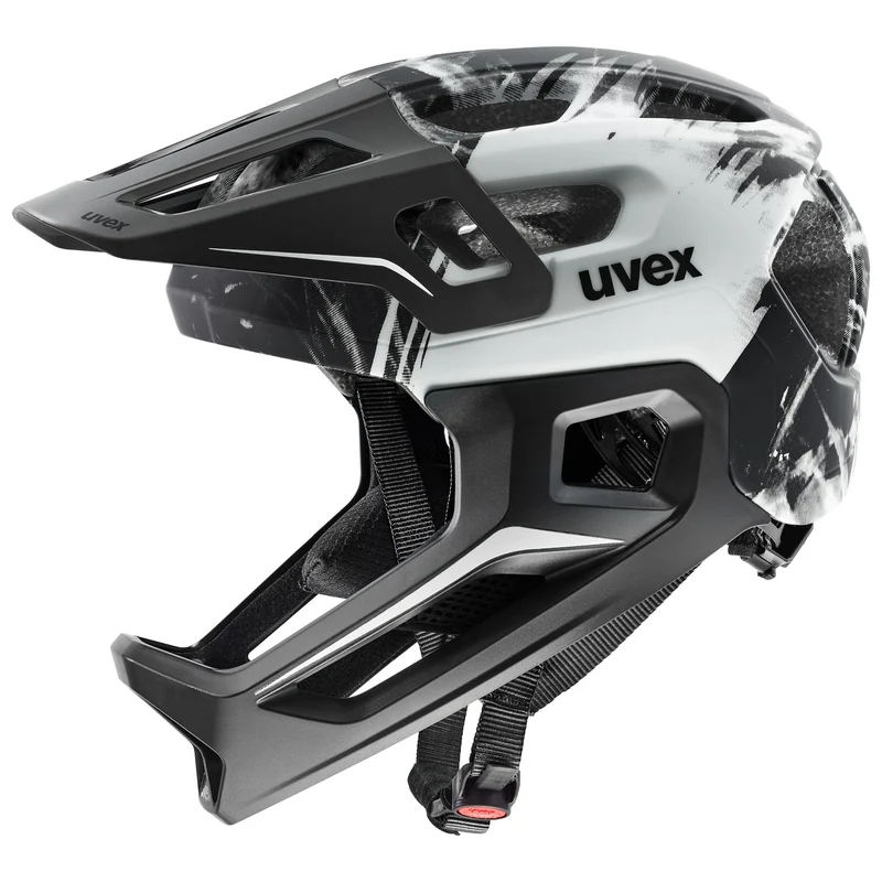Uvex React Jr. Fullface Kinder-Helm black-white matt S (52-56 cm)