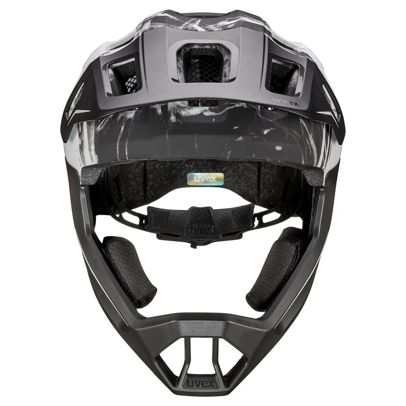 Uvex React Jr. Fullface Kinder-Helm black-white matt S (52-56 cm)