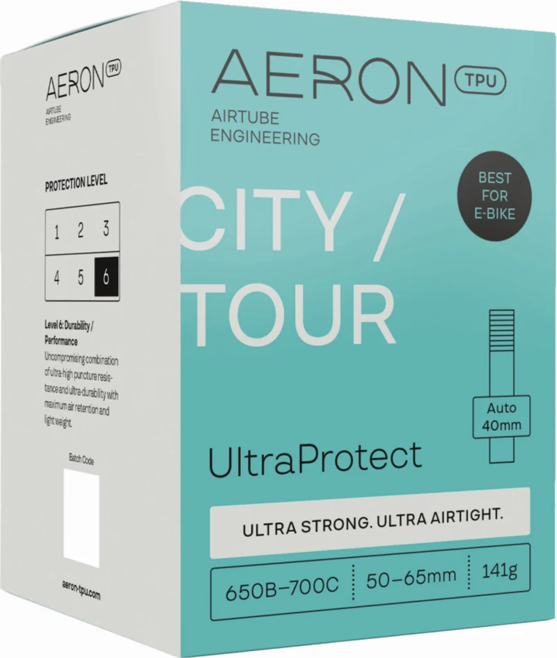 Aeron/TPU City/Tour - UltraProtect 50-65 mm Schlauch 27,5"-28" black Ventil AV 40 mm