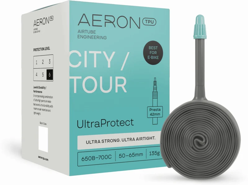 Aeron/TPU City/Tour - UltraProtect 50-65 mm Schlauch 27,5"-28" black Ventil SV 42 mm