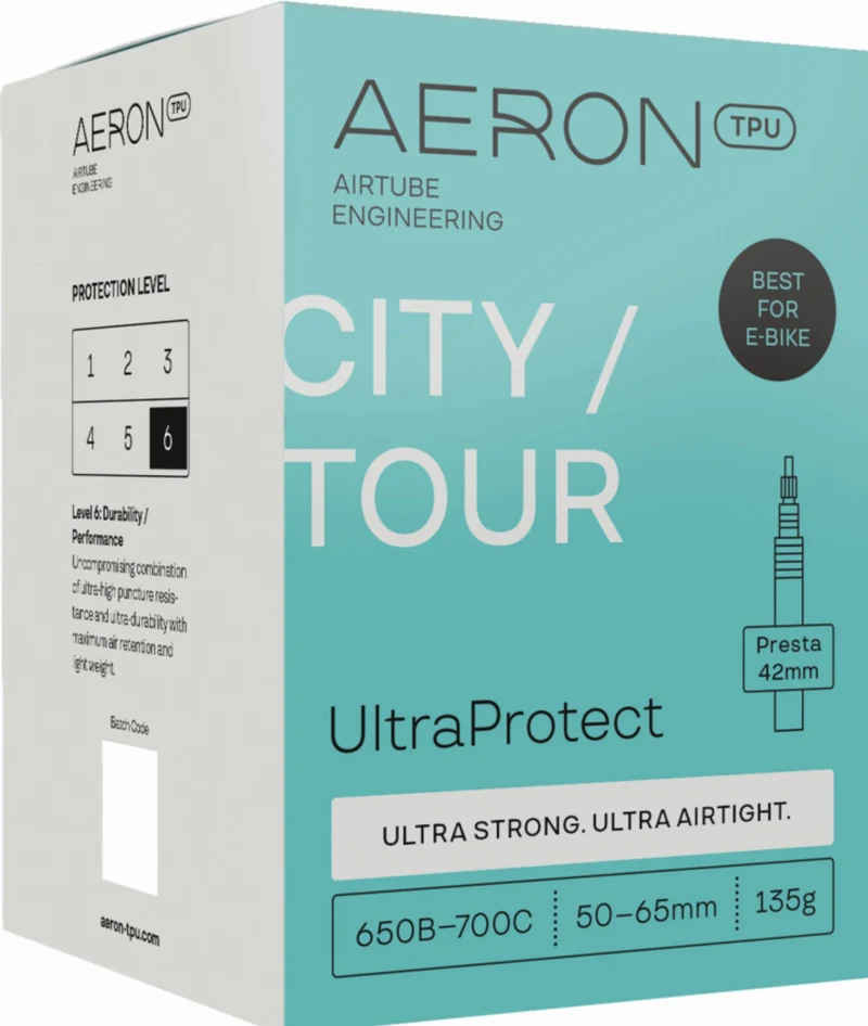 Aeron/TPU City/Tour - UltraProtect 50-65 mm Schlauch 27,5"-28" black Ventil SV 42 mm
