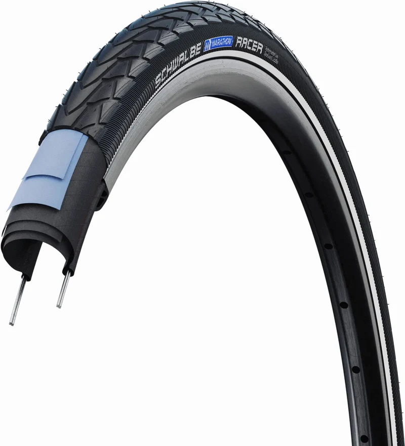 Schwalbe Marathon Racer RaceGuard, Standard, Tube Drahtreifen 20", Addix Green black/reflex 40-406