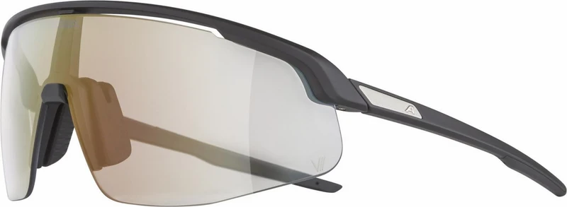 Alpina Turbo Pro V Sportbrille black matt/vario red mirror one size