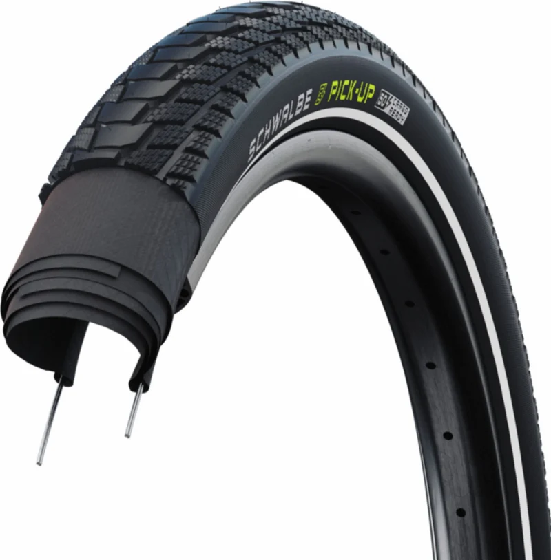 Schwalbe Pick-Up Super Defense, Tube Drahtreifen 18", Addix E, TwinSkin schwarz/reflex 55-355