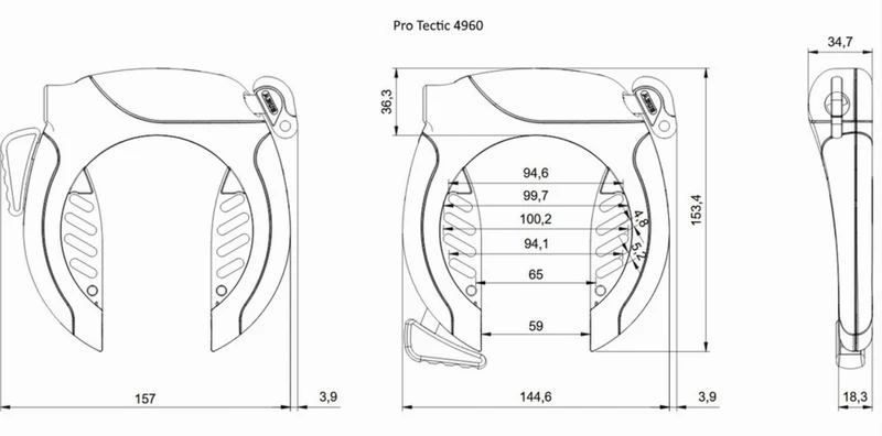 Abus Pro Tectic 4960 NR Rahmenschloss inkl. Kette ACH 2.0 6KS/85 & ST5850
