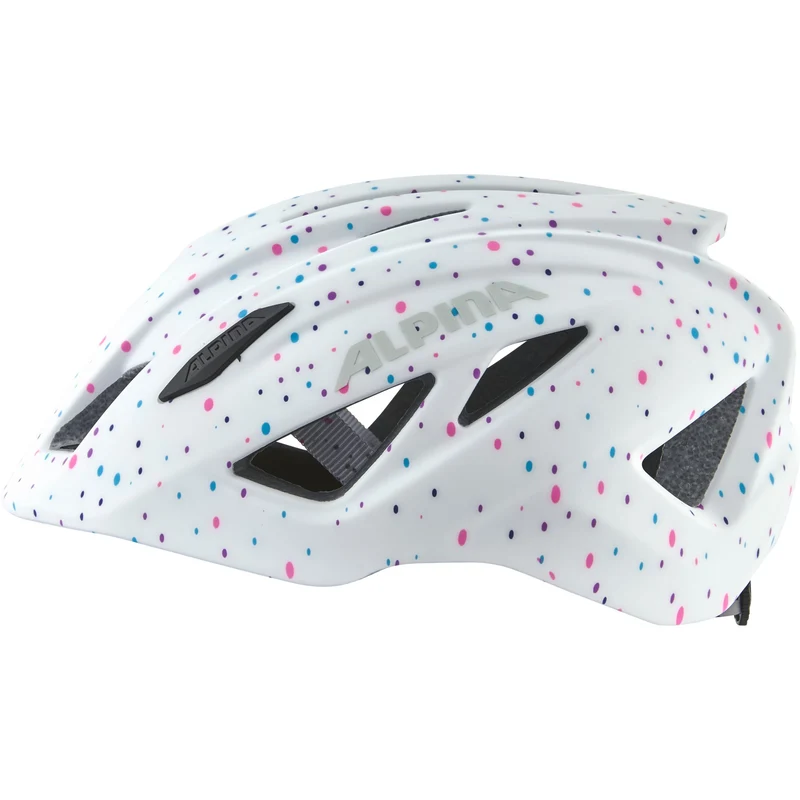 Alpina Pico Flash Kinder-Helm white polka dots gloss 50-55 cm