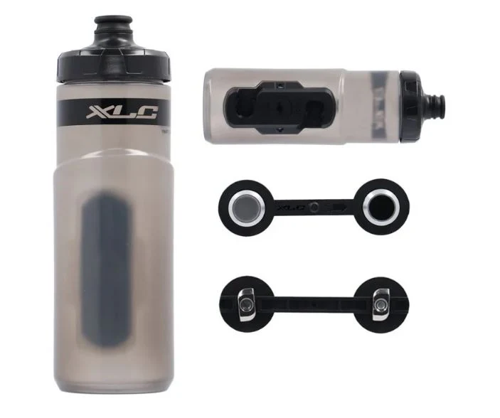 XLC MRS Trinkflaschen Set MR-S12, inkl Fidlock Adapter, 600 ml transparent