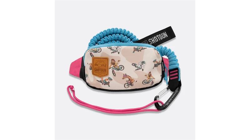 Kids Ride Shotgun MTB Tow Rope Abschleppseil mit Hüfttasche 1.7 - 3.3 m black/turquoise/pink