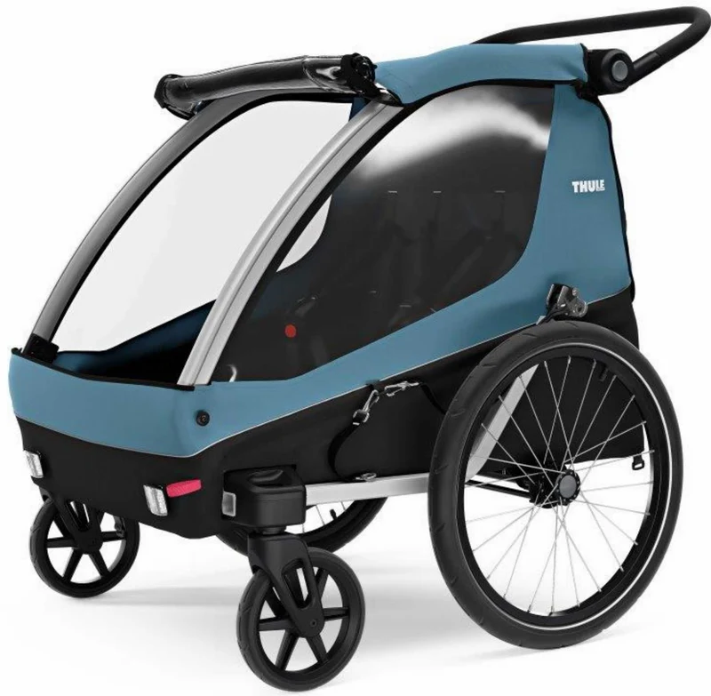 Ausstellungsstück - Thule Courier Fahrradanhänger inkl. Buggy-Kits bis zu zwei Kinder aegean blue
