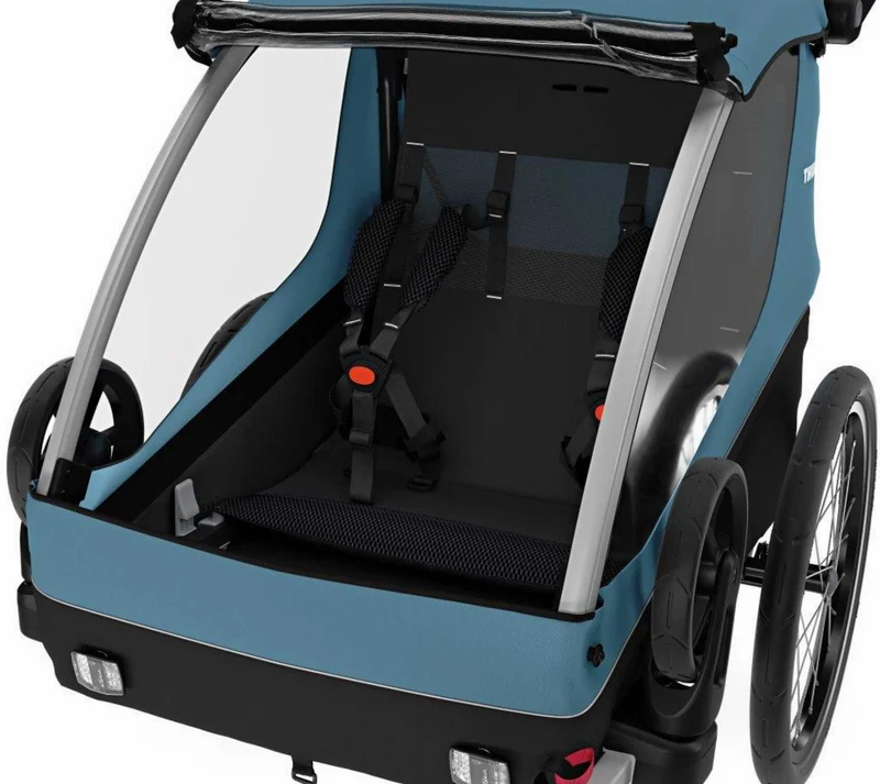 Ausstellungsstück - Thule Courier Fahrradanhänger inkl. Buggy-Kits bis zu zwei Kinder aegean blue